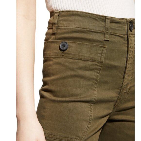 FRAME Army Green Oversized Pocket Utility Pants - 23 - Picture 4 of 5